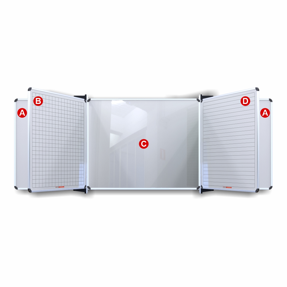 Educational Board Magnetic Whiteboard (1220*1210, Lines 1 Side, Swing Leaf, Option B)