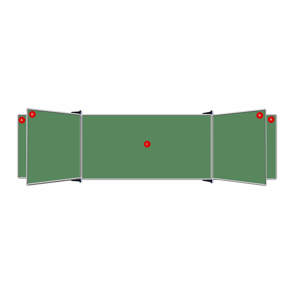 Educational Board Non-Magnetic Chalkboard (2420*1220, Centre Panel, Option C)