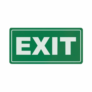 Exit Symbolic Sign, Printed on White ACP (150 x 300mm)